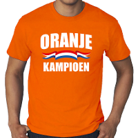 Grote maten oranje t shirt Holland / Nederland supporter oranje kampioen EK/ WK voor heren