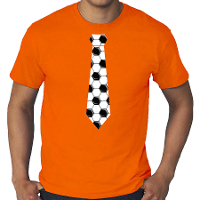 Grote maten oranje t shirt Holland / Nederland supporter voetbal stropdas EK/ WK voor heren