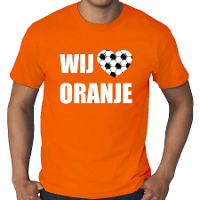 Grote maten oranje t shirt wij houden van oranje Holland / Nederland supporter EK/ WK voor heren