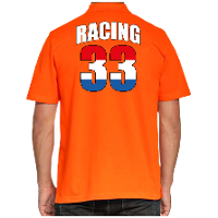 Grote maten racing 33 supporter / race fan poloshirt oranje voor heren
