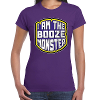 Halloween booze monster verkleed t shirt paars voor dames