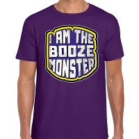 Halloween booze monster verkleed t shirt paars voor heren
