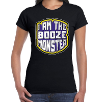 Halloween booze monster verkleed t shirt zwart voor dames