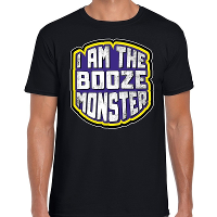 Halloween booze monster verkleed t shirt zwart voor heren
