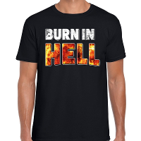 Halloween burn in hell verkleed t shirt zwart voor heren