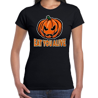 Halloween Eat you alive verkleed t shirt zwart voor dames