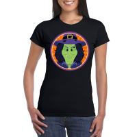 Halloween   Halloween heks t shirt zwart dames
