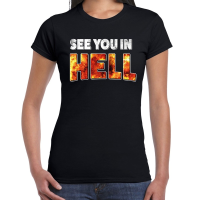 Halloween   Halloween see you in hell verkleed t shirt zwart voor dames
