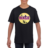 Halloween heksje t shirt zwart meisjes
