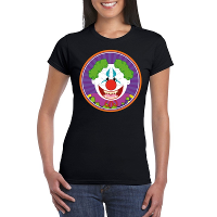 Halloween horror clown t shirt zwart dames