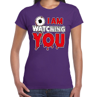 Halloween I am watching you verkleed t shirt paars voor dames