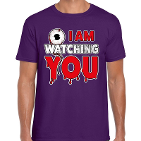 Halloween I am watching you verkleed t shirt paars voor heren
