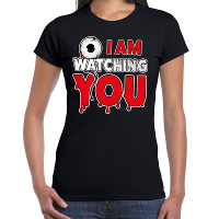 Halloween I am watching you verkleed t shirt zwart voor dames