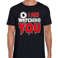 Halloween I am watching you verkleed t shirt zwart voor heren