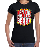 Halloween killer beast verkleed t shirt zwart voor dames