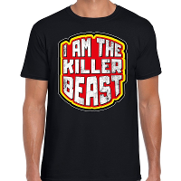 Halloween killer beast verkleed t shirt zwart voor heren