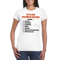 Halloween kostuum lijstje t shirt wit dames