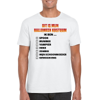 Halloween kostuum lijstje t shirt wit heren