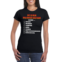 Halloween kostuum lijstje t shirt zwart dames