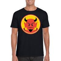 Halloween rode duivel t shirt zwart heren