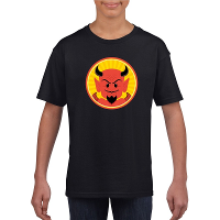 Halloween rode duivel t shirt zwart kinderen