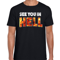 Halloween see you in hell verkleed t shirt zwart voor heren