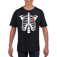Halloween skelet t shirt zwart kinderen