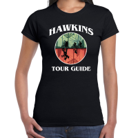 Halloween   Stranger Halloween verkleed shirt hawkins tour guide zwart voor dames