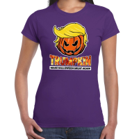 Halloween   Trumpkin make Halloween great again t shirt paars voor dames