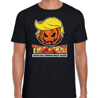 Halloween   Trumpkin make Halloween great again t shirt zwart voor heren