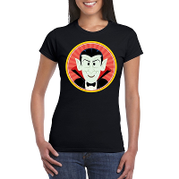Halloween vampier/Dracula t shirt zwart dames