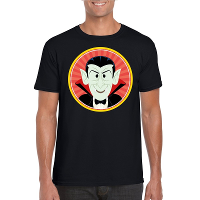 Halloween vampier/Dracula t shirt zwart heren