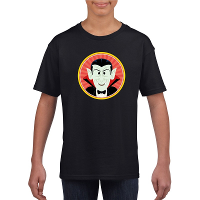 Halloween vampier/Dracula t shirt zwart kinderen