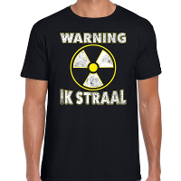Halloween warning ik straal verkleed t shirt zwart voor heren
