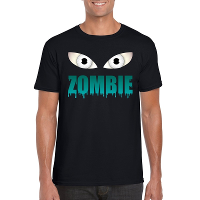 Halloween zombie ogen t shirt zwart heren