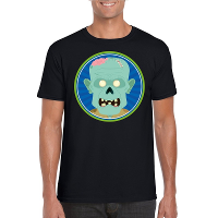 Halloween zombie t shirt zwart heren