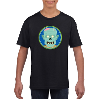 Halloween zombie t shirt zwart kinderen