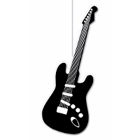 Hangdecoratie muziek thema gitaar   42 x 16 cm   Feestartikelen/versiering   gitaren   karton