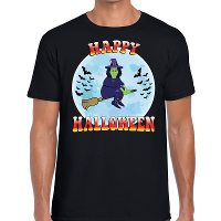 Happy Halloween heks verkleed t shirt zwart voor heren