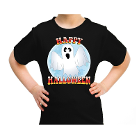 Happy Halloween spook verkleed t shirt zwart voor kinderen