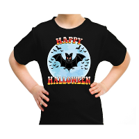 Happy Halloween   vleermuis   verkleed t shirt   zwart   voor kinderen