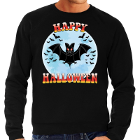 Bellatio Decorations Happy Halloween   zwarte sweater   vleermuis print   heren