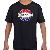 Have fear Holland is here / Holland supporter t shirt zwart voor kids