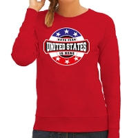 Have fear United States is here   Amerika USA supporter   sweater   rood   voor dames