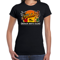 Hawaii feest t shirt / shirt Aloha beach boys club zwart voor dames