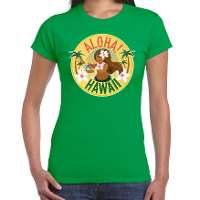 Hawaii feest t shirt / shirt Aloha Hawaii groen voor dames