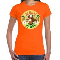 Hawaii feest t shirt / shirt Aloha Hawaii oranje voor dames