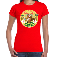 Hawaii feest t shirt / shirt Aloha Hawaii rood voor dames