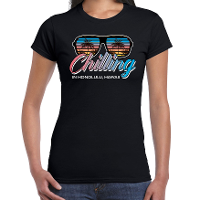 Hawaii feest t shirt / shirt Chilling in Honolulu Hawaii zwart voor dames