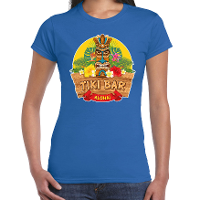 Hawaii feest t shirt Tiki Bar Aloha   voor dames   blauw   Party verkleedkleding   carnaval